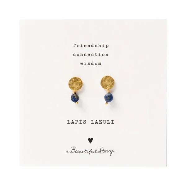 A Beautiful Story Boucles D'oreille>Boucles mini Coin doré - Lapis Lazuli