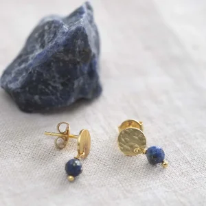 A Beautiful Story Boucles D'oreille>Boucles mini Coin doré - Lapis Lazuli