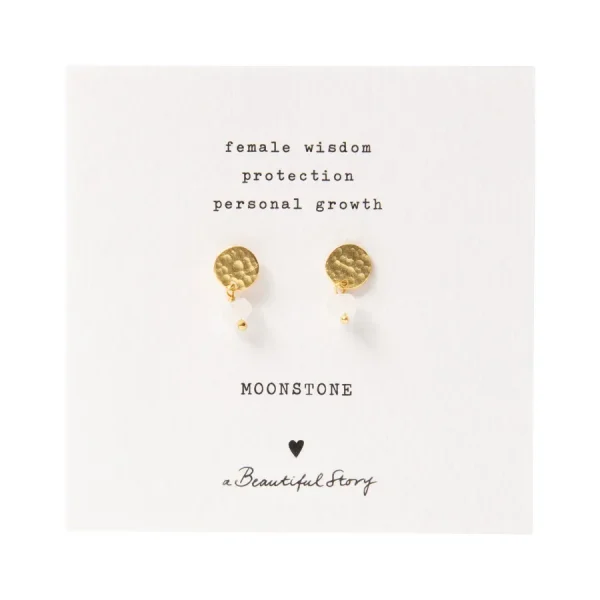 A Beautiful Story Boucles D'oreille>Boucles mini Coin doré - Pierre de Lune