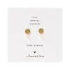 A Beautiful Story Boucles D'oreille>Boucles mini Coin doré - Rose quartz