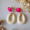 Azeria Boucles D'oreille>Boucles Talia - rose et blanc