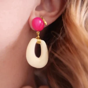 Azeria Boucles D'oreille>Boucles Talia - rose et blanc