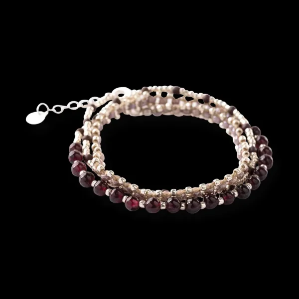 A Beautiful Story Bracelets>Bracelet Advanced argenté - Grenat