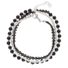 A Beautiful Story Bracelets>Bracelet Beloved argenté - Onyx noir