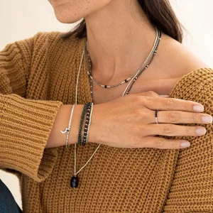 A Beautiful Story Bracelets>Bracelet Beloved argenté - Onyx noir