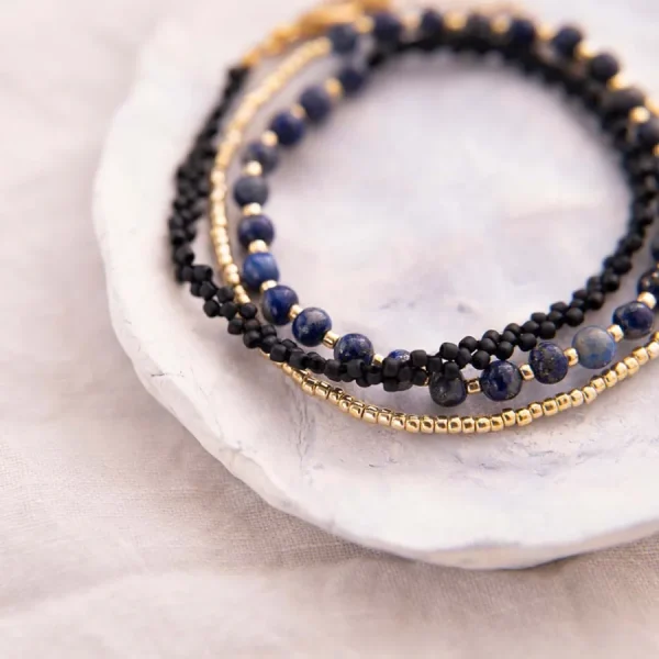 A Beautiful Story Bracelets>Bracelet Beloved doré - Lapis Lazuli