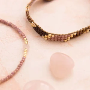 A Beautiful Story Bracelets>Bracelet Commitment doré - Quartz rose