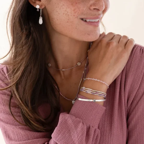 A Beautiful Story Bracelets>Bracelet Energetic argenté - Quartz rose