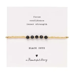 A Beautiful Story Bracelets>Bracelet Essential doré - Onyx noir