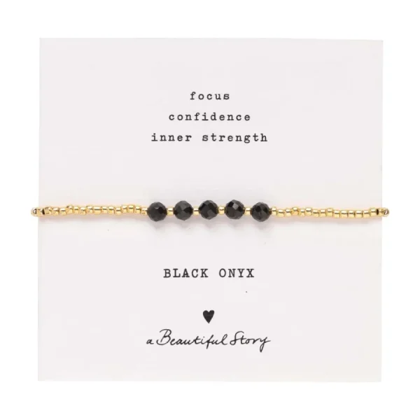 A Beautiful Story Bracelets>Bracelet Essential doré - Onyx noir