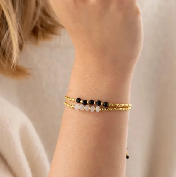 A Beautiful Story Bracelets>Bracelet Essential doré - Onyx noir