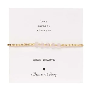 A Beautiful Story Bracelets>Bracelet Essential doré - Quartz rose