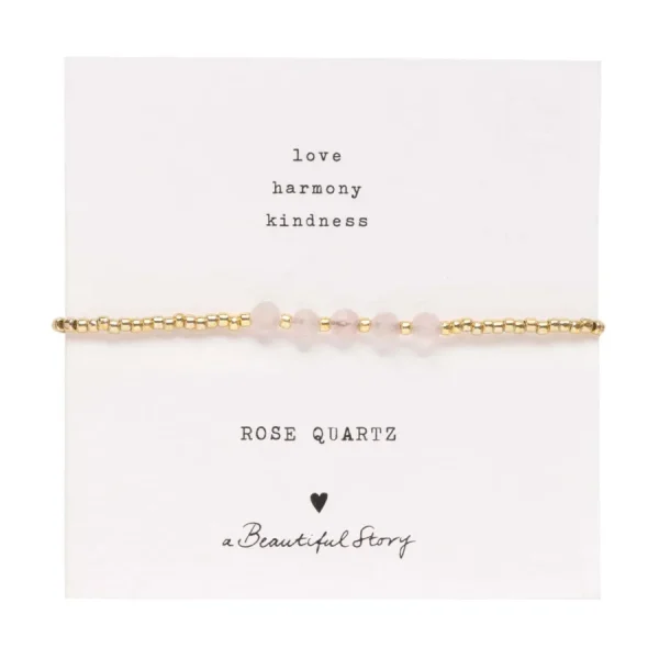 A Beautiful Story Bracelets>Bracelet Essential doré - Quartz rose