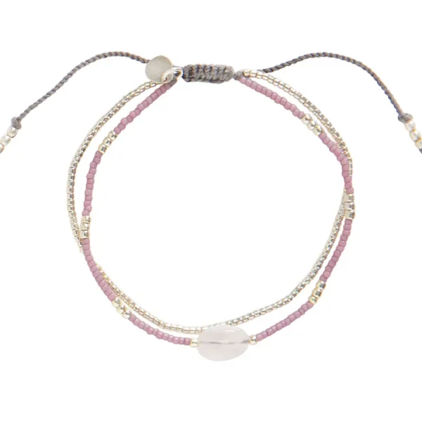 A Beautiful Story Bracelets>Bracelet Feeling argenté - Quartz rose