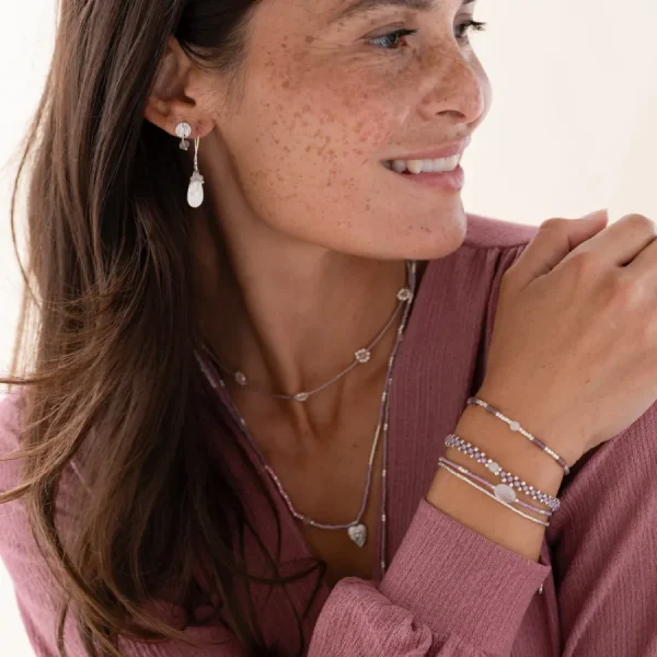 A Beautiful Story Bracelets>Bracelet Feeling argenté - Quartz rose