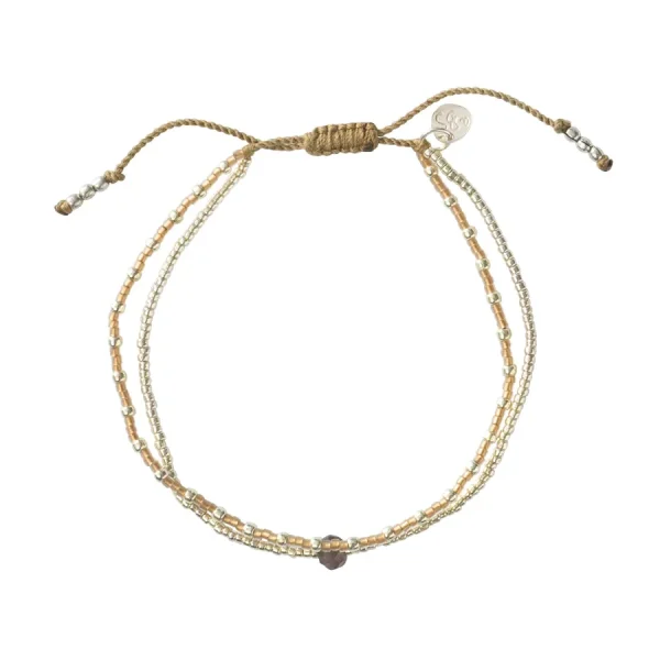 A Beautiful Story Bracelets>Bracelet Friendship argenté - Quartz fumé