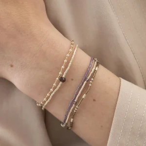 A Beautiful Story Bracelets>Bracelet Friendship argenté - Quartz fumé