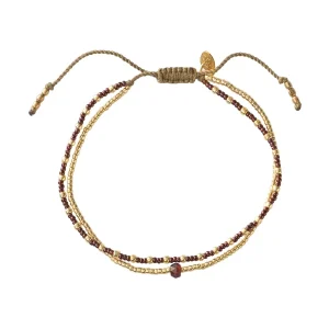 A Beautiful Story Bracelets>Bracelet Friendship doré - Grenat