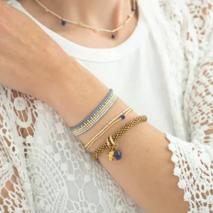 A Beautiful Story Bracelets>Bracelet Friendship doré - Lapis Lazuli