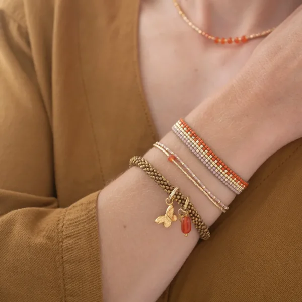 A Beautiful Story Bracelets>Bracelet Friendship doré - Cornaline