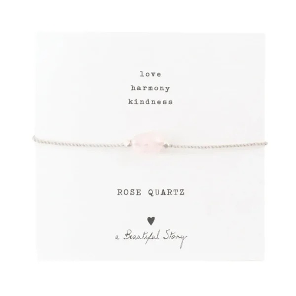 A Beautiful Story Bracelets>Bracelet Gemstone card - Quartz rose