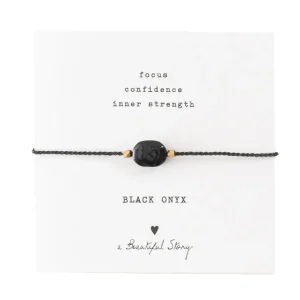 A Beautiful Story Bracelets>Bracelet Gemstone card - Onyx noir