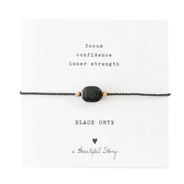 A Beautiful Story Bracelets>Bracelet Gemstone card - Onyx noir