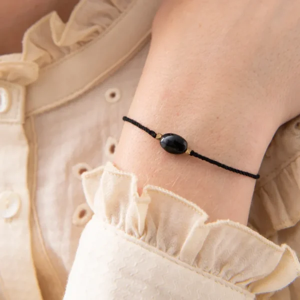 A Beautiful Story Bracelets>Bracelet Gemstone card - Onyx noir