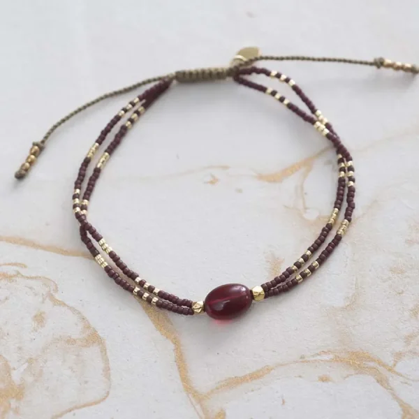 A Beautiful Story Bracelets>Bracelet Glimmer doré - Grenat