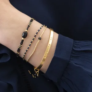 A Beautiful Story Bracelets>Bracelet Glimmer doré - Onyx noir