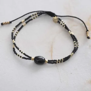 A Beautiful Story Bracelets>Bracelet Glimmer doré - Onyx noir