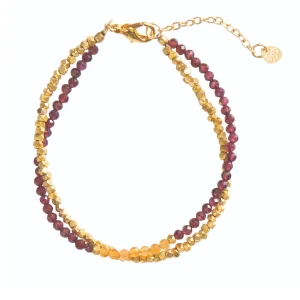 A Beautiful Story Bracelets>Bracelet Gracious doré - Grenat & Cornaline