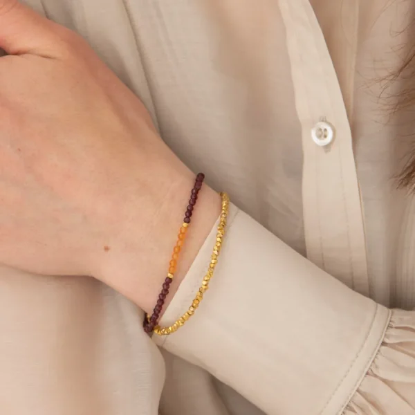 A Beautiful Story Bracelets>Bracelet Gracious doré - Grenat & Cornaline