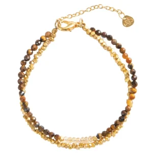 A Beautiful Story Bracelets>Bracelet Gracious doré - Oeil de tigre & Citrine