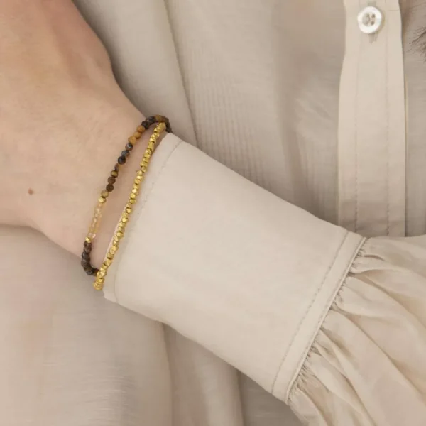 A Beautiful Story Bracelets>Bracelet Gracious doré - Oeil de tigre & Citrine