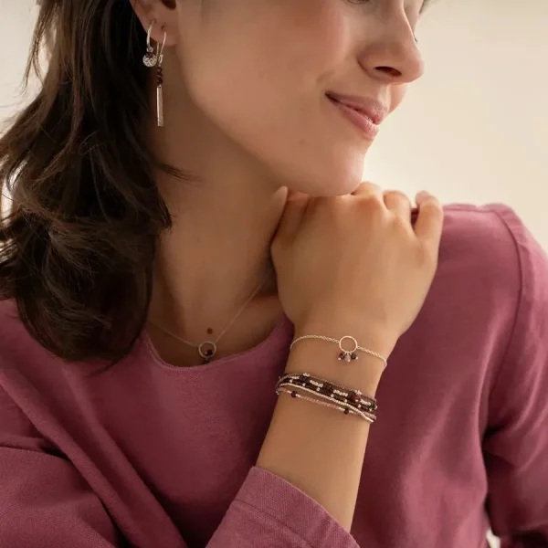 A Beautiful Story Bracelets>Bracelet Intensity argenté - Grenat