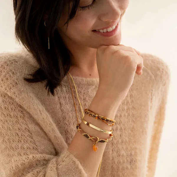 A Beautiful Story Bracelets>Bracelet Intensity doré - Cornaline