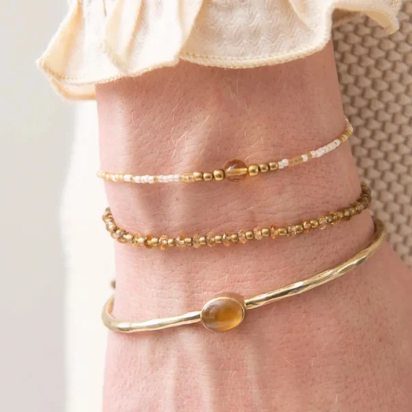 A Beautiful Story Bracelets>Bracelet Iris card doré - Citrine