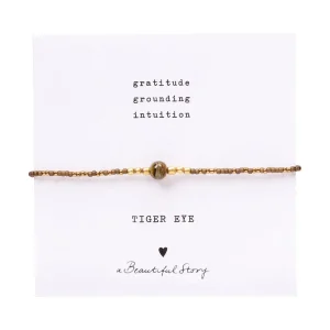 A Beautiful Story Bracelets>Bracelet Iris card doré - Oeil de Tigre