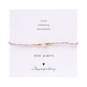 A Beautiful Story Bracelets>Bracelet Iris card doré - Quartz rose