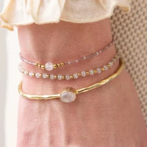 A Beautiful Story Bracelets>Bracelet Iris card doré - Quartz rose