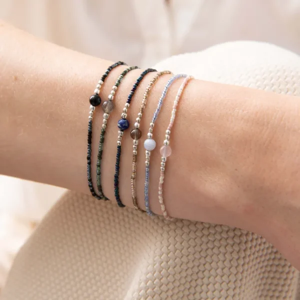 A Beautiful Story Bracelets>Bracelet Iris doré - Agate bleue