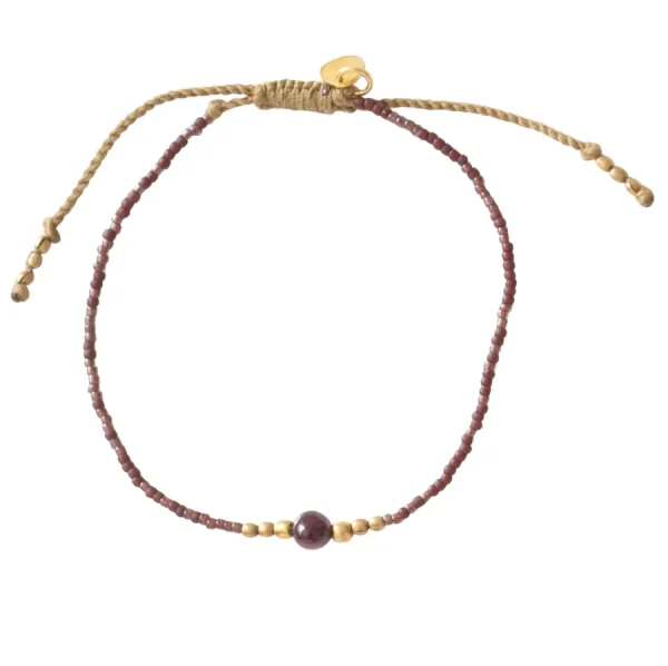 A Beautiful Story Bracelets>Bracelet Iris doré - Grenat