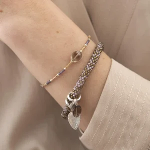 A Beautiful Story Bracelets>Bracelet Joyful argenté - Quartz fumé