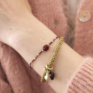 A Beautiful Story Bracelets>Bracelet Joyful doré - Grenat