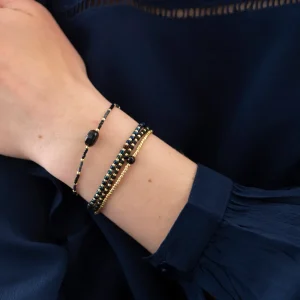 A Beautiful Story Bracelets>Bracelet Joyful doré - Onyx noir