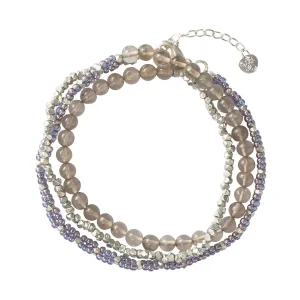 A Beautiful Story Bracelets>Bracelet Loving argenté - Quartz fumé