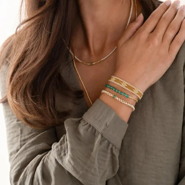 A Beautiful Story Bracelets>Bracelet Proud doré - Aventurine