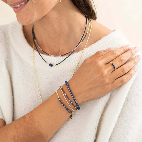 A Beautiful Story Bracelets>Bracelet Proud doré - Lapis Lazuli