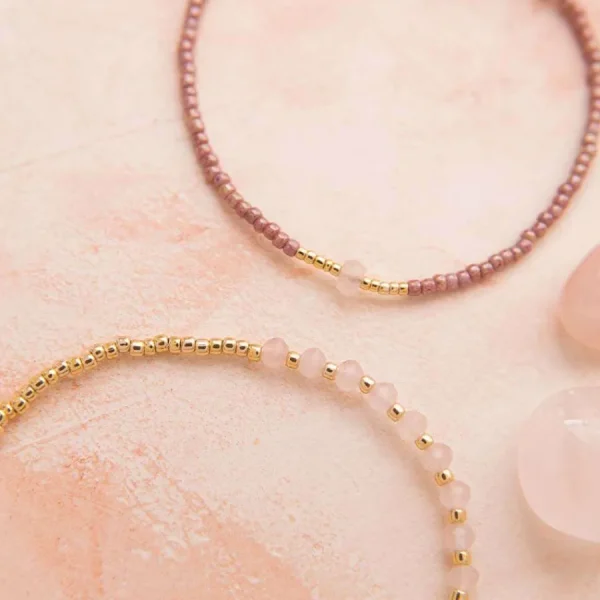 A Beautiful Story Bracelets>Bracelet Proud doré - Quartz rose